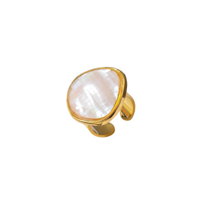 Anillo jumbo madre perla ajustable