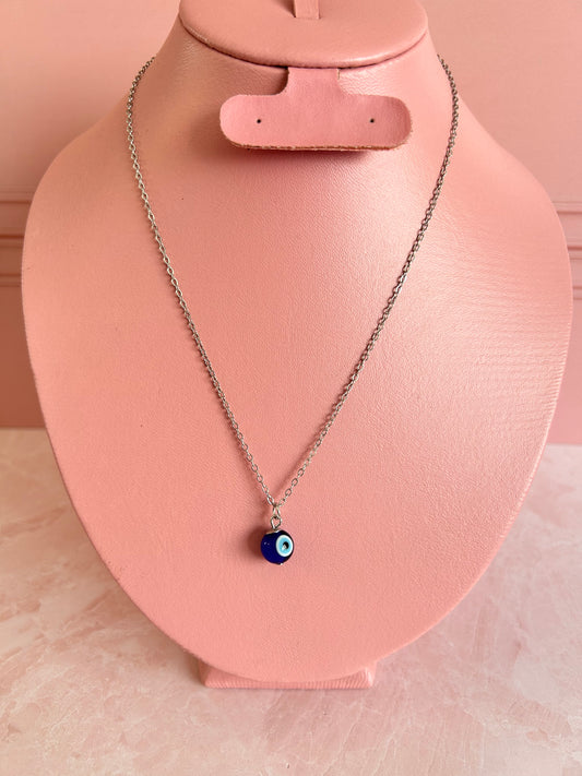 Collar plateado ojo turco