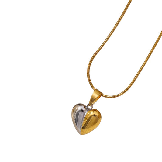 Collar corazón bicolor