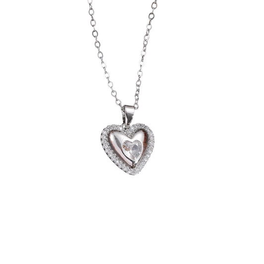 Collar corazón circonia