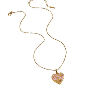 Collar corazón rosa