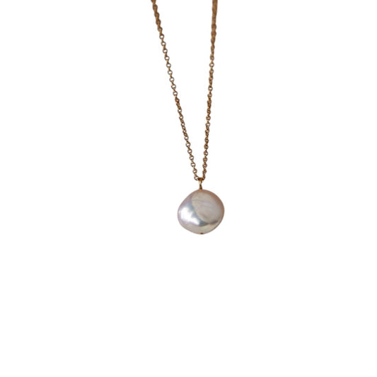 Collar perla plana