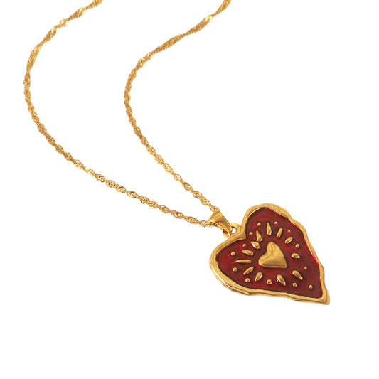 Collar corazón rojo jumbo