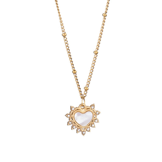 Collar corazón cristales