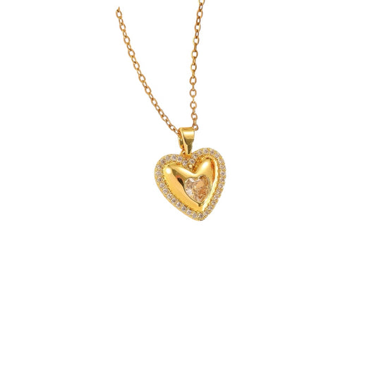 Collar corazón circonia