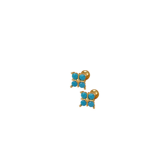 Piercing flor azul