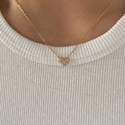 Collar mini corazón circonia