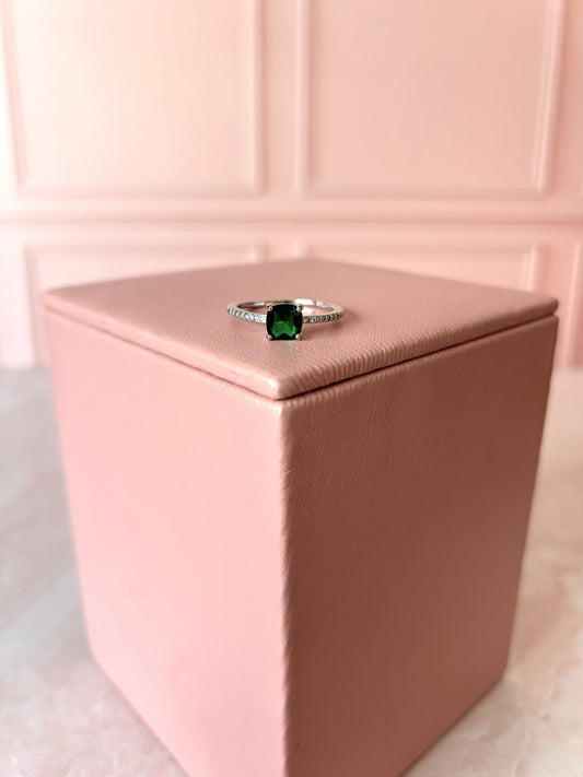 Anillo cuadrado Verde