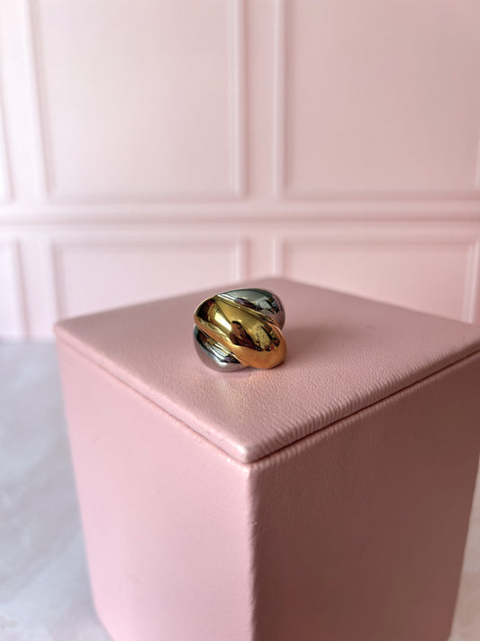 Anillo bicolor Chunky