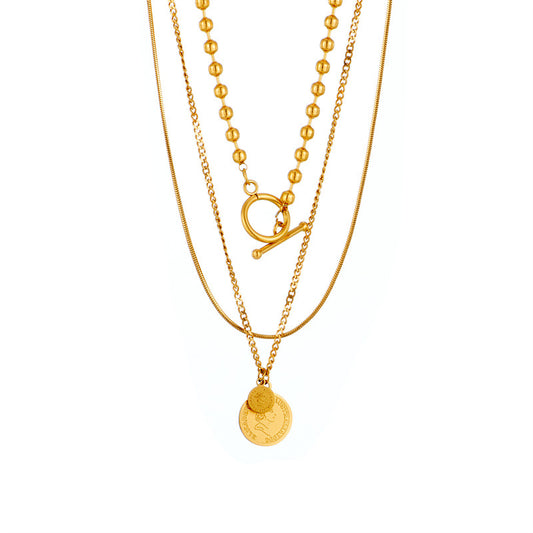 Collar triple moneda