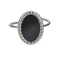 Anillo oval plateado