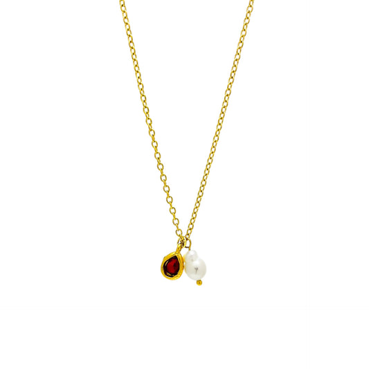 Collar perla circonia
