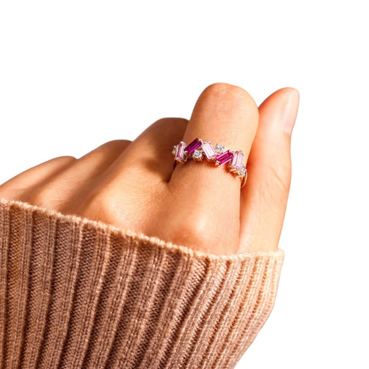 Anillo rosa plata 925