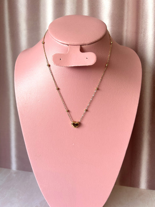 Collar Corazón bolitas