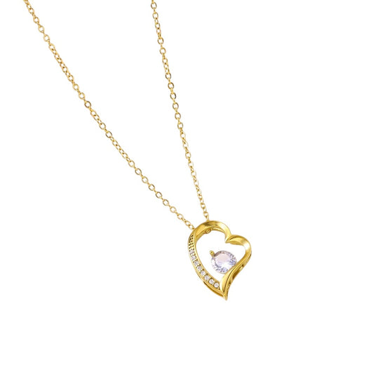 Collar corazón silueta circonia 💙
