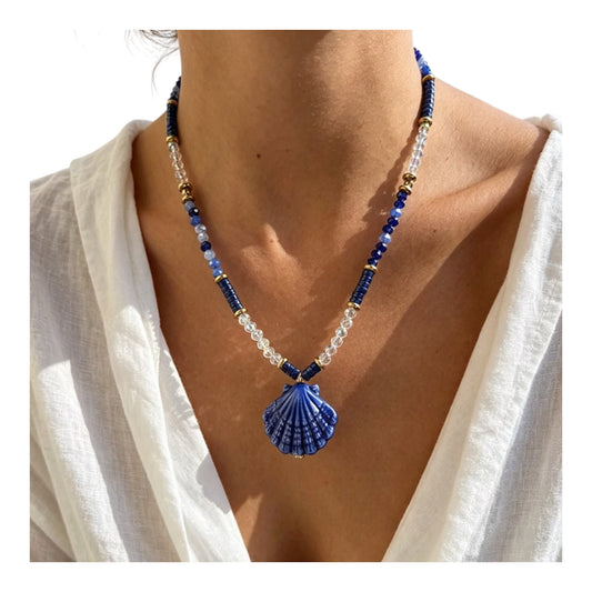 Collar concha azul
