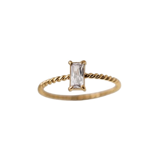 Anillo rectangular blanco