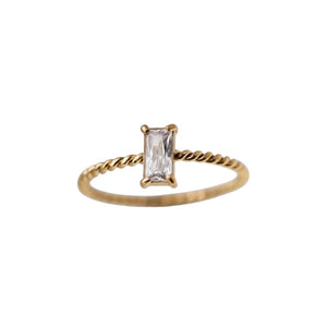 Anillo rectangular blanco