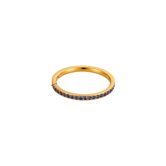 Anillo circonia azul marino