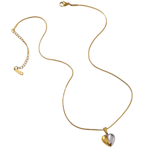 Collar corazón bicolor