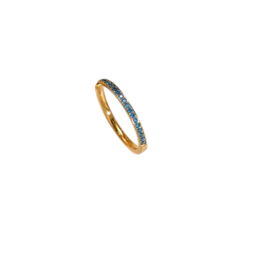 Anillo circonia azul