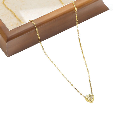 Collar corazón circonia