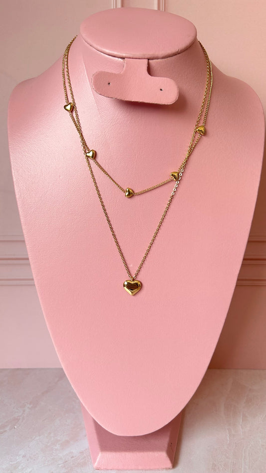 Collar doble corazón