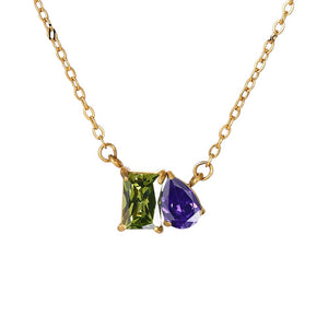 Collar circonia verde morado