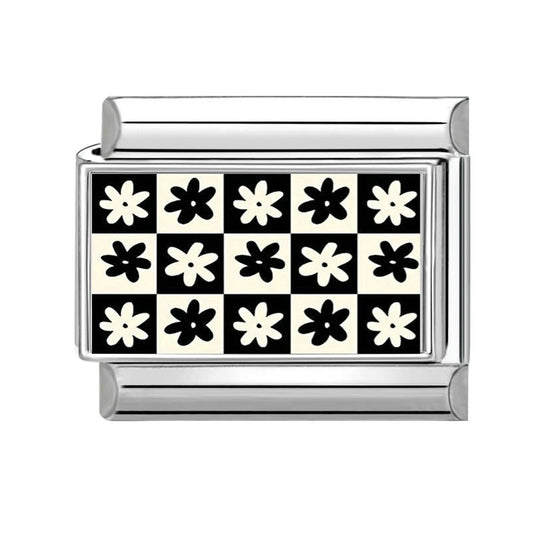 Charm blanco y negro flor