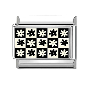 Charm blanco y negro flor