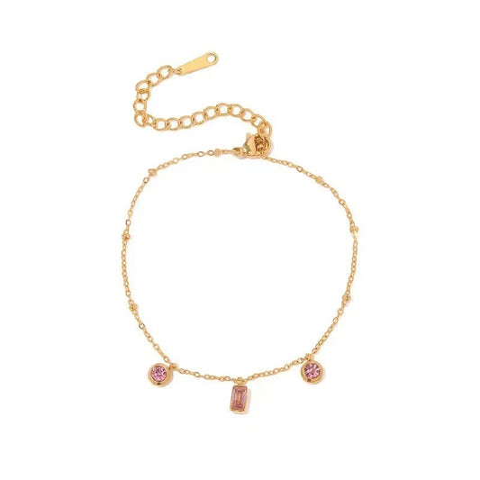 Pulsera circonia rosa