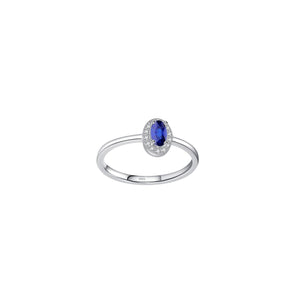 Anillo azul plata 925 oval