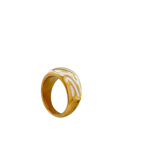 Anillo zebra blanca