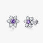 Juego flor morada plata 925