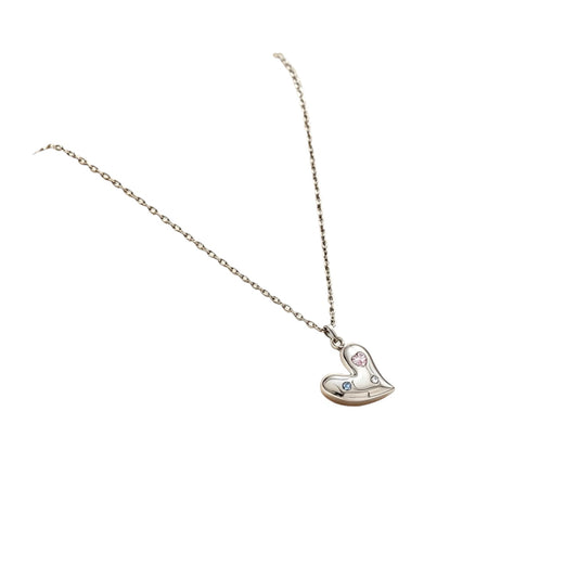Collar corazón circonia color 🌸
