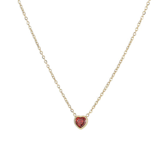 Collar corazón circonia color