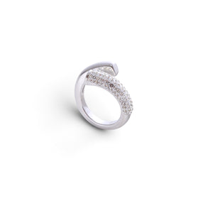 Anillo circonia plateada