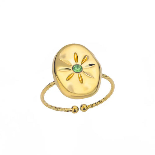 Anillo verde ajustable