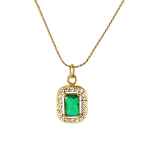 Collar circonia rectangular verde 🥬