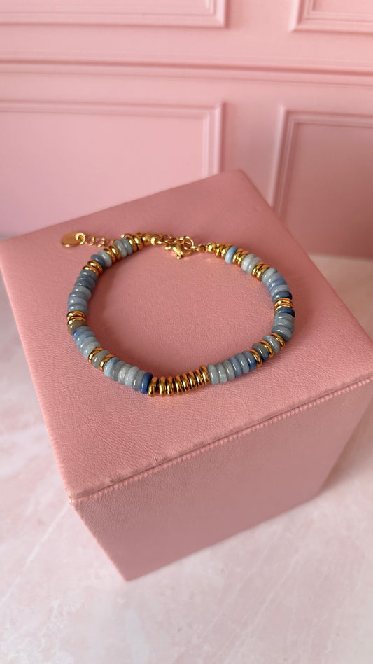 Pulsera piedra y cuentas