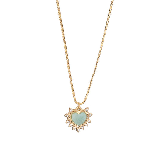 Collar corazón cristales