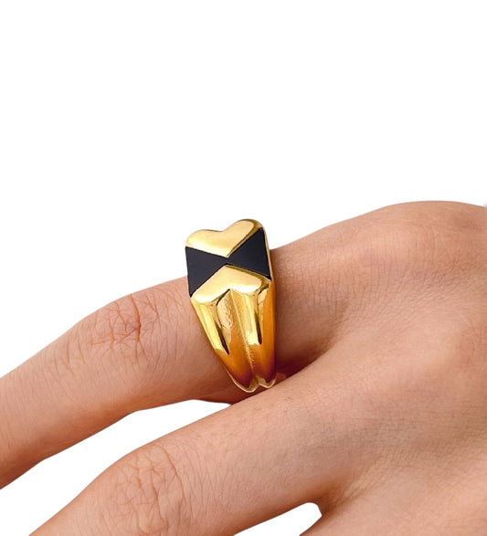 Anillo negro Geo