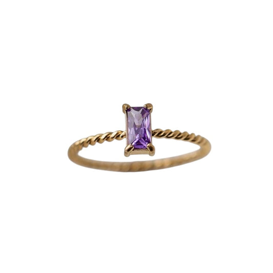 Anillo rectangular morado
