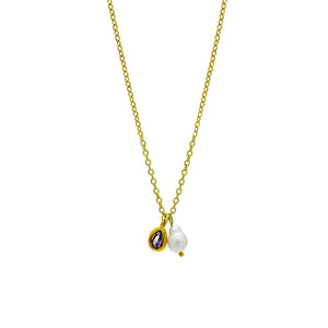 Collar perla circonia