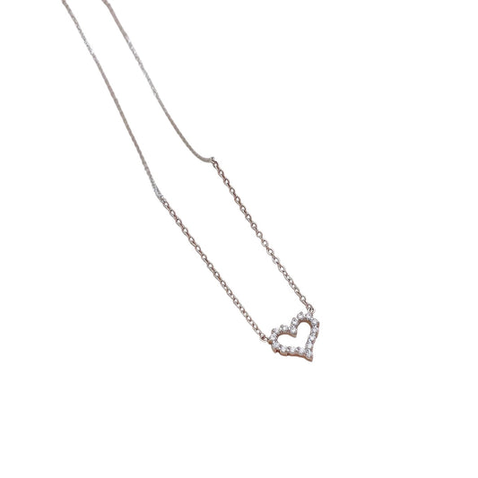 Collar silueta corazón circonia