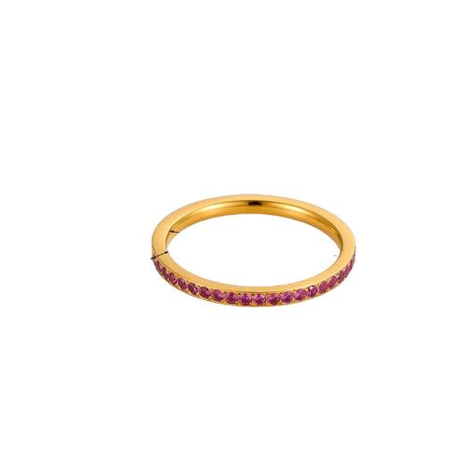 Anillo circonia rosa