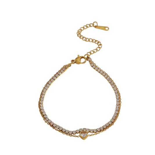 Pulsera doble corazón