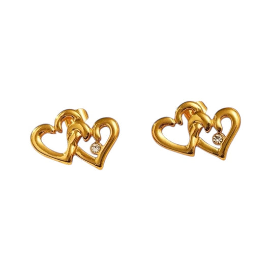 Arete corazón doble