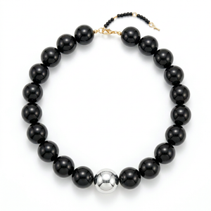 Collar cuentas negro 🌚