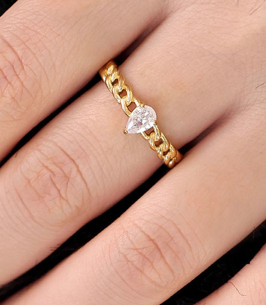 Anillo trenzado gota